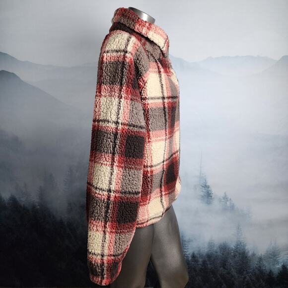 Est. 1946 Sherpa Quarter Snap Plaid Pullover Sweater | Women's M - Picture 5 of 14